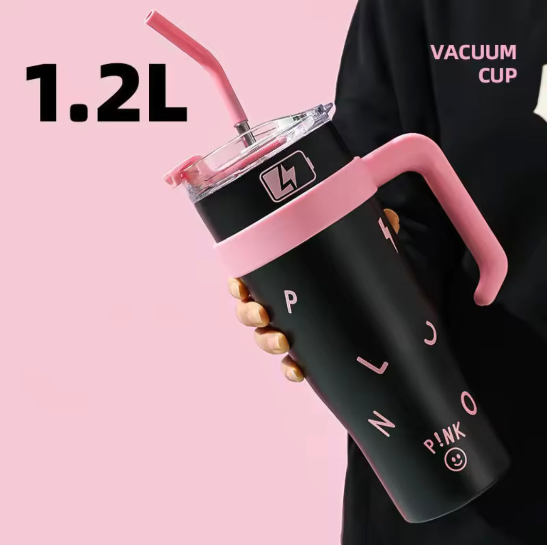 1200ML Stainless Steel Tumbler, Insulated Water Bottle Thermos, Large Water Tumbler For Travel, Leak Proof Tumbler With Steel Straw 1200ML Stainless Steel Tumbler, Insulated Water Bottle Thermos, Large Water Tumbler For Travel, Leak Proof Tumbler With Steel Straw